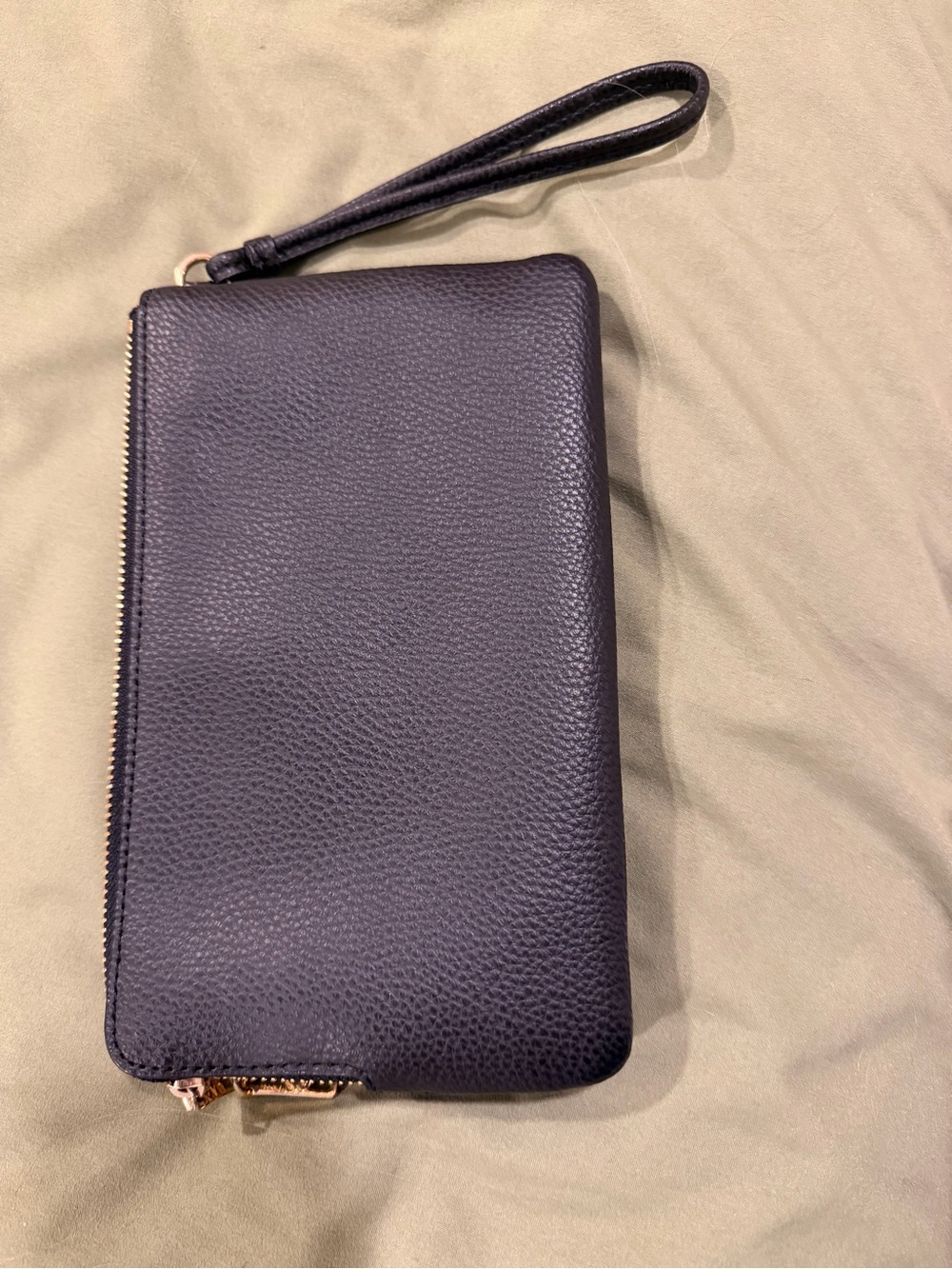 Coach Black Pebbled Leather Wristlet with Gold Hardware - Picture 2 of 5